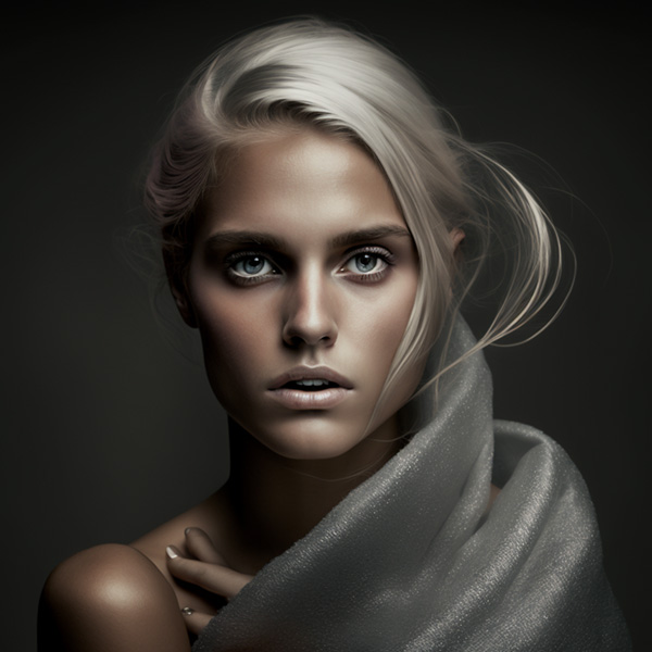 Midjourney prompt guide female swedish female model in a studio, award winning photography