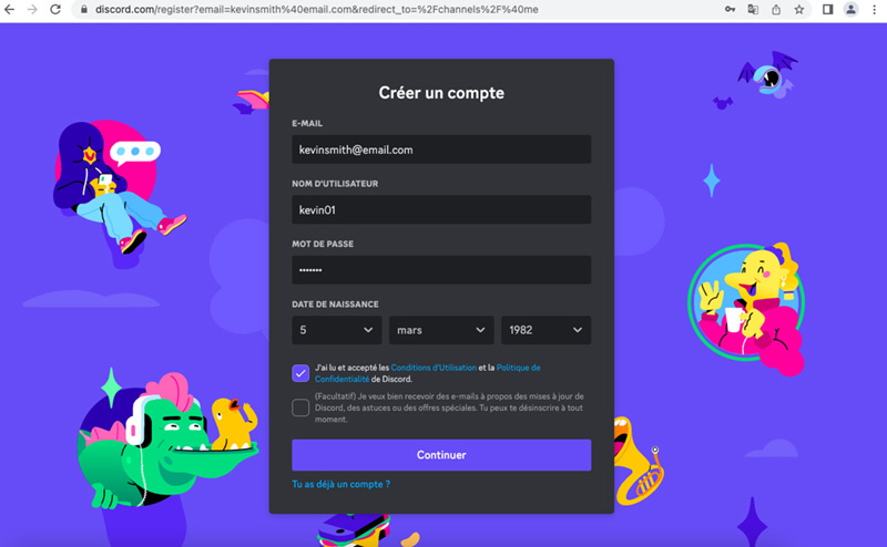 How to create a Discord account