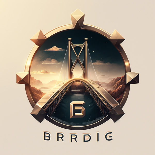 Bridge logo for crypto, Clean design, futuristic