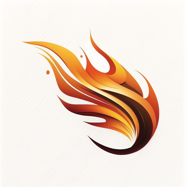 flame logo, minimal modern style, out run, miami logo