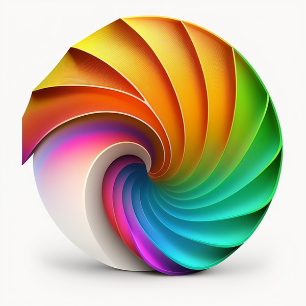 colorful whirl shell simple icon, logo