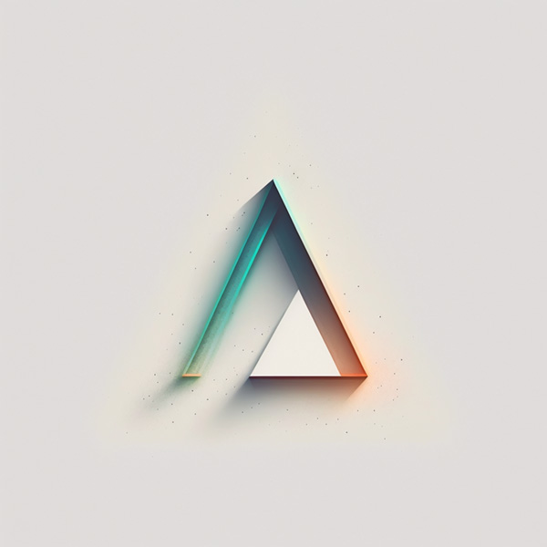 minimal tech logo of letter A, flat design, original, white backgorund, 2D logo