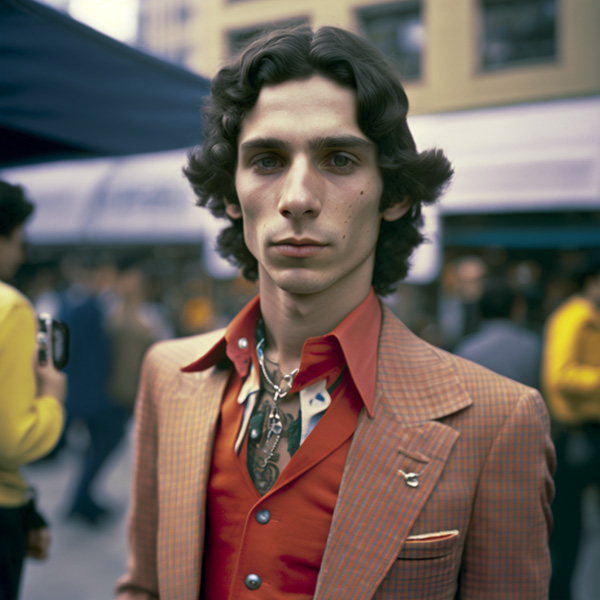 young man acid pank very fashionably dressed on the streets of new york,