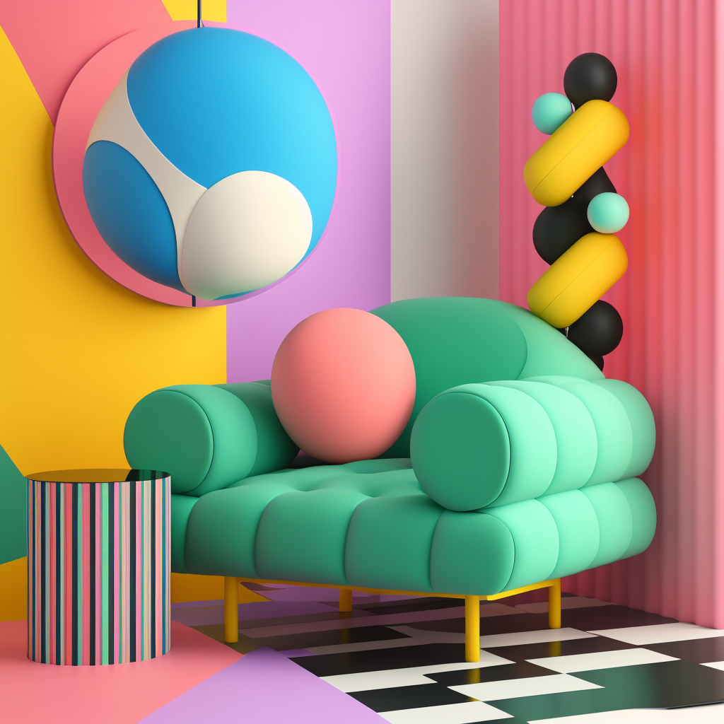 fresh colors, virtual reality studio Midjourney interior design prompts
