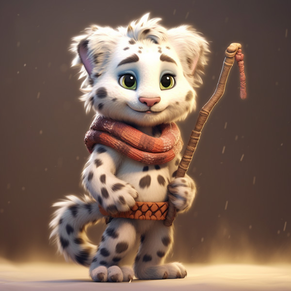 Midjourney prompts uper cute furry anthro snow leopard, standing