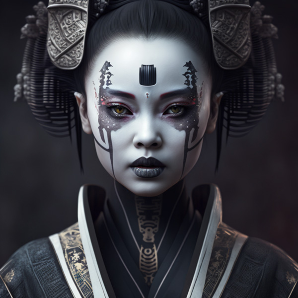 geisha make up digital art