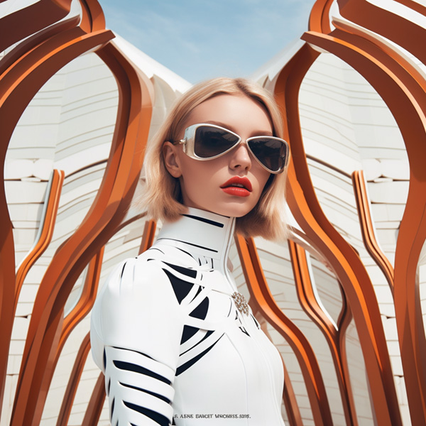 Midjourney prompt High fashion symmetrical closeup portrait shoot in dubai of a french supermodel