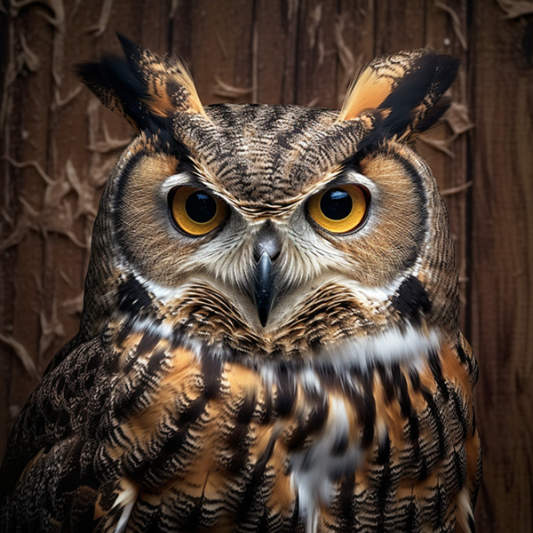 Midjourney animals prompts examples commands majestic great horned owl