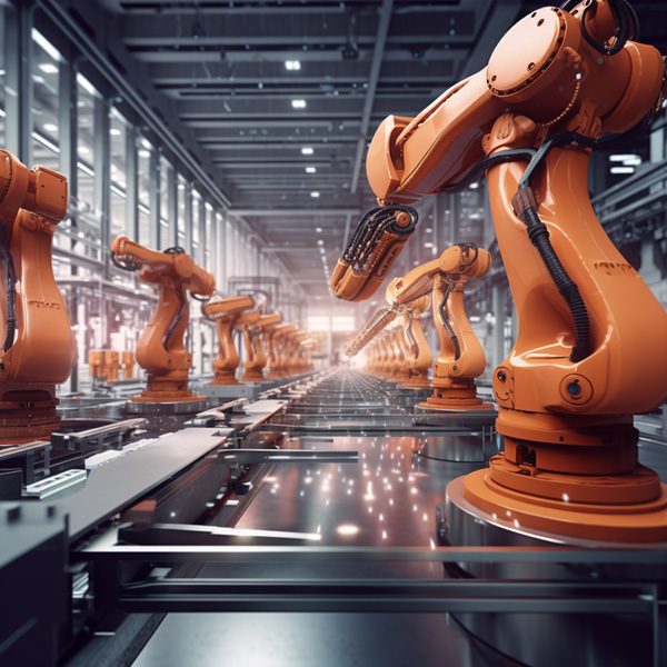 Robots Midjourney prompts commands examples Robotic industry manufacturing