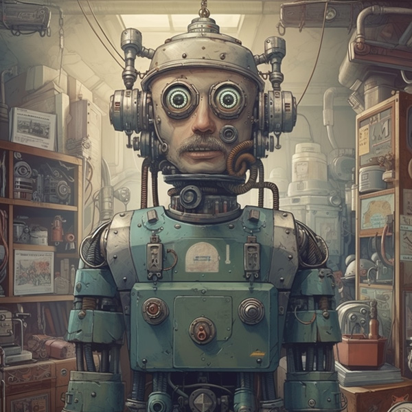 Midjourney prompts Portrait of the bizarres and weird dystopian robots